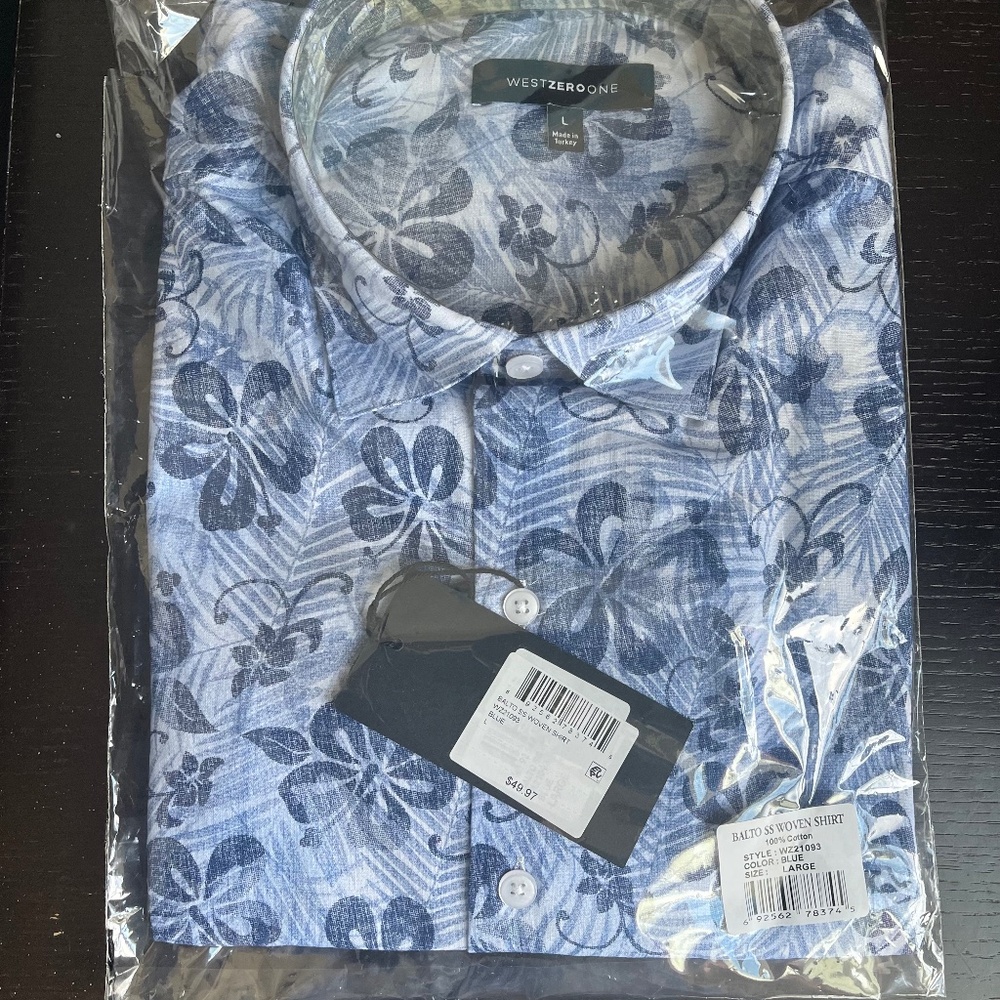 New Men’s Westzeroone Balto SS Woven Shirt Size Large